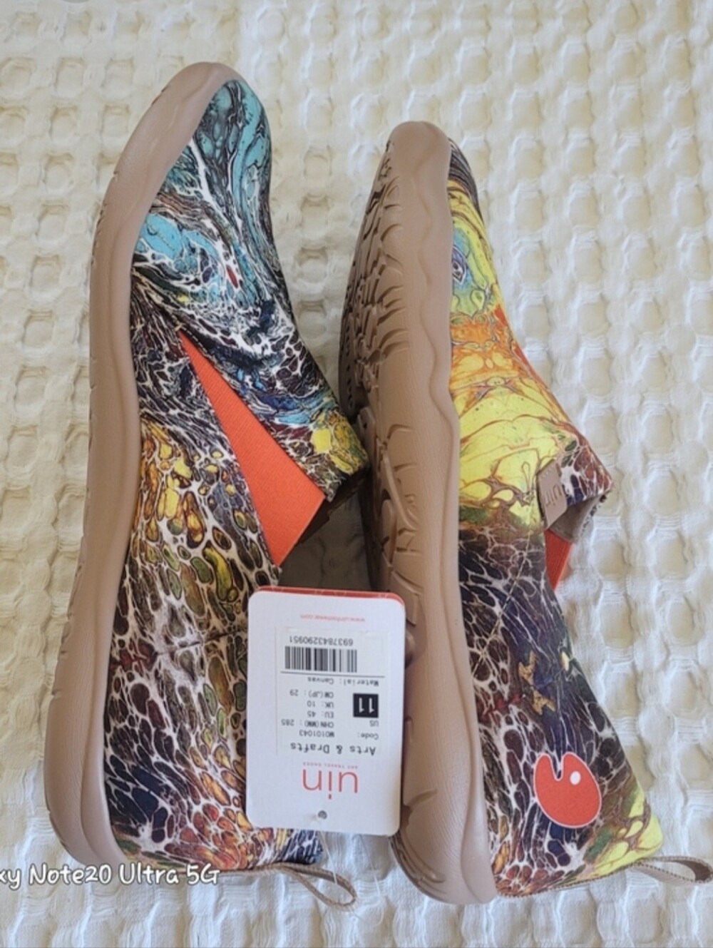 NWT UIN Arts & Drafts Canvas Slip On Loafers Colorful Abstract Men's Size 11